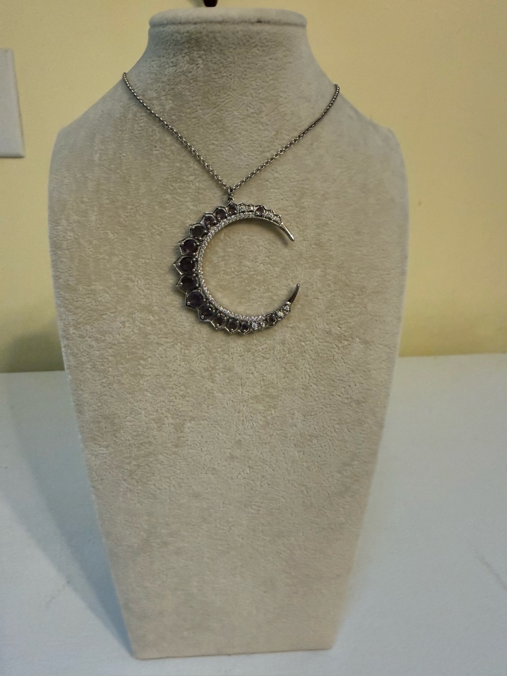 Hespera Mega Moon Amethyst Silver Pendant